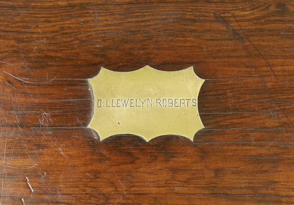 A Victorian brass bound mahogany writing slope together with another, largest 45cm